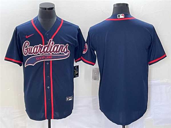 Men%27s Cleveland Guardians Blank Navy Cool Base Stitched Jersey->cleveland indians->MLB Jersey
